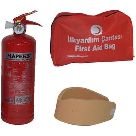 Resim Mapeks Trafik Ilkyardım Seti Yangın Tüpü + Boyunluk ve Oto Muayene Paketi 2023 2027 