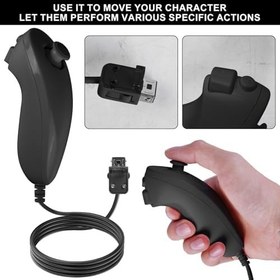 Resim 2'li paket Nunchuk Controller Wii için: Nunchuck kumanda Joystick, uzaktan Nunchuk Jostick oyun kumandası uyumlu, yedek kumanda uyumlu, Nintendo Wii ve Wii U konsolu için Nunchuck denetleyici 