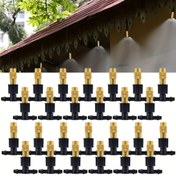 Resim 40 adet Açık Hava Püskürtme Soğutma Bahçe Sulama 1/4 İnç Pirinç Sis Nozulları 4/7mm Hortum Bahçe Bahçe, Patio Serası için 