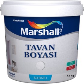 Resim Marshall Plastik Mat Su Bazlı Silinebilir Duvar Boyası 2.5 Lt Tavan Boyası 3.5 Kg Set 