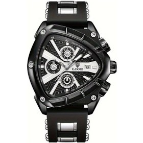 Resim Fochsia Lıge Yeni Erkek Ve Gençler Çokgen Çok Fonksiyonlu Takvimli Işıklı Kuvars Kol Saati Siyah Diğer 