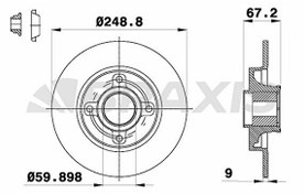Resim Arka Fren Disk Aynasi C4 P307 (Poryali Rulmanli)1.4I 1.6Hdi 1.6I 2.0Hdi 2.0I Espli Araclar Icin BRAXIS