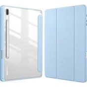 Resim Samsung Galaxy Uyumlu Tab İçin S9 S8 S7 Artı Fe 12.4 İnç Kılıf Şeffaf Arka Tablet Sky Blue Tab S7 11 İnch Kılıf 