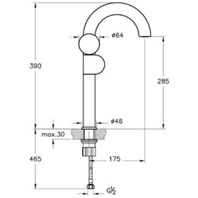 Resim Vitra Liquid A42794 Sol Kumandalı Yüksek Lavabo Bataryası Krom 