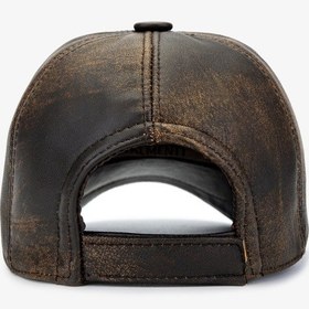 Resim Valmenti Erkek Hakiki Deri Kahverengi Şapka 524 1118-val Spk Sk24-25 Vıskı Kahverengi 