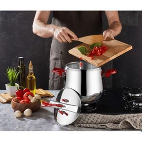 Resim Kahramanlar Klasik Güveç Düdüklü Tencere 14 Lt-Kırmızı Gümüş - Kırmızı 