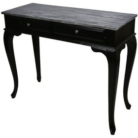 Resim Roys Ahşap 100 Cm Çekmeceli Siyah Üstü Masif Eskitme Dresuar Siyah 