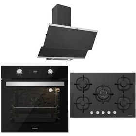 Resim Silverline BO6504B01 - CS5364B01 - 3420 Classy 60 Siyah Cam Ankastre Set 