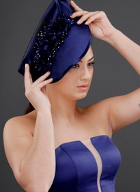 Resim Vintage Çiçek Detaylı Şapka – Özel Tasarım Nikah & Davet Aksesuarı - Bordo 