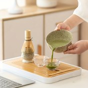 Resim Japon Matcha Çay Seti Seramik 4 Parça Taşınabilir Hediye Kutusu Ev Çay Töreni Mutfak Eşyaları ile Çay Kaşığı ve Kase 