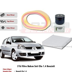 Resim Renault Clio Symbol 1.4-1.6 Filtre Bakım Seti 1998-2006 3lü 