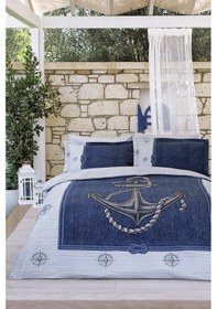 Resim Özdilek Anchor Denim Tek Kişilik Nevresim Takımı Gri (Çapalı) 