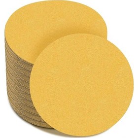 Resim Samdoo 6 İnç 150 Ağız Sarı Zımpara Kağıdı, Aluminyum Oksit Flocking Arka Zeminli, Otomobil Ve Ahşap Polishing İçin 100 Adet/kutu 
