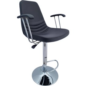 Resim Bluetick Siyah Deri Rahat Kollu Bar Sandalye BLU1796 