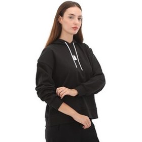 Resim Timberland Stack Logo Loop Back Hoodıe Kadın Sweatshirt Siyah 