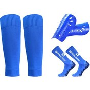 Resim Reedark Kaymaz Futbol Çorapları Seti - Ter Emici, Esnek Ve Koruyucu Dizlikli Spor Çorap Mavi 