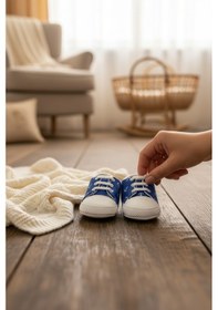Resim Balbeybi Bebek Deniz Çapalı Figürlü Spor Ayakkabı Kaydırmaz Taban İlk Adım Sneaker Ortopedik Hafif Günlük Mavi 