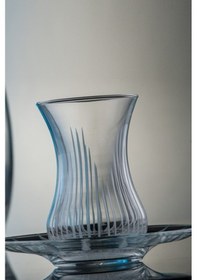 Resim Kcd Işık Sade 6 Kişilik 12 Parça Çay Bardak Seti Mavi 