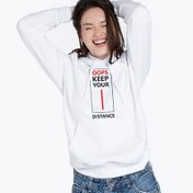 Resim Distance Tasarımlı Kapşonlu Kadın Sweatshirt 