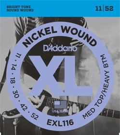 Resim D'Addario EXL116 XL Nickel Elektro Gitar Teli - Medium/Heavy (11-52) 