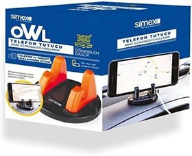 Resim Simex Telefon Tutucu 360° Dönebilen JO-AT210 Owl, Siyah/Turuncu 