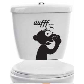 Resim levvas Avery Dennison Komik Uff Koku Dekoratif Klozet Banyo Sticker 