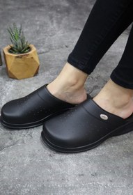 Resim Epilla Siyah Ortopedik Anatomik Doktor Hemşire Aşçı Terliği 