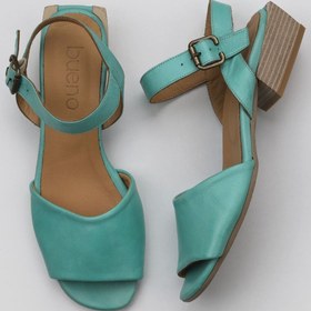 Resim Bueno Shoes Yeşil Deri Kadın Topuklu Sandalet 01ws7504 