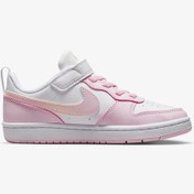 Resim Nike Beyaz - Pembe Kız Çocuk Yürüyüş Ayakkabısı DV5457-105 COURT BOROUGH LOW PS 