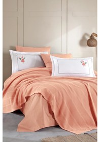 Resim Elart Pamuk Pike Seti Çift Kişilik 6 Parça Flores Somon 