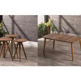 Resim Uslucan Alışveriş Zigon Sehpa Ve Orta Sehpa Set Ahşap Kr Torna Ceviz Çok Renkli 