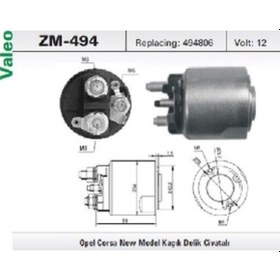 Resim Unıversal Marş Otomatiği-vt-12v-opel Corsa 1.4-1.6 99- Civatalı 3d 2dkk Y.m.-494806 - Zm-494 