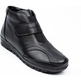 Resim Scavia 572 Ortopedik Hakiki Kadın Deri Bot Siyah 