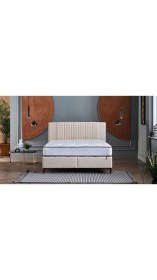 Resim Bellona Baza Başlık Yatak Seti 90x190 10 Yıl Yatak Garantili Krem - Tek Kişilik 