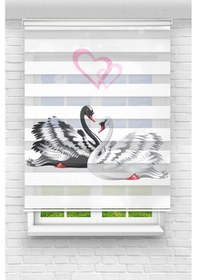 Resim Perdecizade Enxboy Kuğu Dijital Baskılı Zebra Perde-cocuk Odası-stor Perde Pz-116 Renkli 