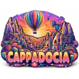 Resim Kapadokya Temalı Ahşap Buzdolabı Magneti Model 2 