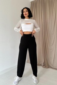 Resim Genel Markalar eyesof Siyah Pensli Lastik Detaylı Pantolon 