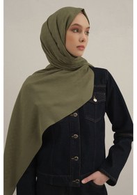 Resim Armine Haki Link Desen Bambu Cotton Şal 49 Haki 