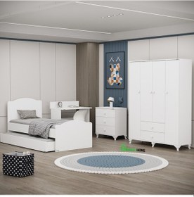 Resim Garaj Home Yaren 4 Kapaklı Genç Odası Takımı - Beyaz Diğer 