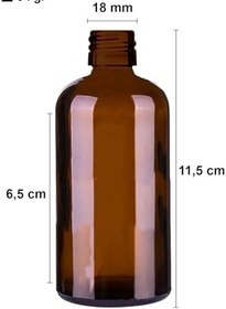 Resim Afracam 100 ml Çelik Roll On Şişesi 100 cc Sızdırmaz Siyah Kapaklı Cam Şişe 25 Adet (Amber, 100) 