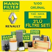 Resim Renault Megane 2 1.6 16V Mann-Filter Filtre Bakım Seti 2003-2009 (495585187) 