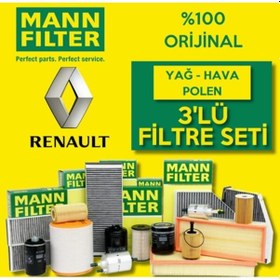 Resim Renault Megane 2 1.6 16V Mann-Filter Filtre Bakım Seti 2003-2009 (495585187) 