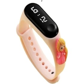 Resim Dijital Dokunmatik LED Ekran Su Geçirmez Figürlü Çocuk Kol Saat Slikon Kordon Bileklik 