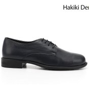Resim Gön Lacivert Antik Bağcıklı Hakiki Deri Oxford Ayakkabı Lacivert 