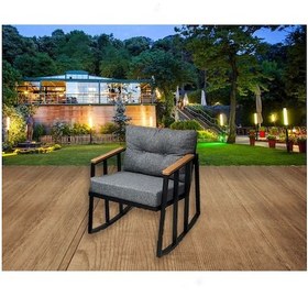Resim Balkon-bahçe-kafe Çay Seti Koltuk Oturma Takımı,oturma Grubu Çaysetleri Sallanır Koltuk Gri 