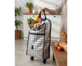 Resim Marsilyan Sağlam Gövdeli Sessiz Tekerlekli Pazar ve Market Çantası 