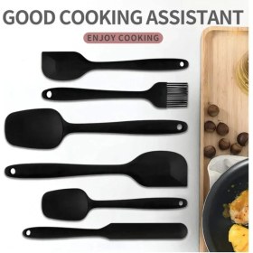 Resim Tiffany 6lı Takım Yanmaz Yapışmaz Mutfak Pasta Silikon Yumurta Fırçası Kaşık Bıçak Spatula Seti 