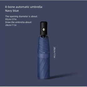 Resim Oldfriend Sekiz Kirişli Otomatik Açılır Kapanır Koyu Mavi Rüzgarlık Şemsiye 