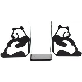Resim Çocuk Odası Panda Desenli Metal Kitap Desteği - Kitap Tutucu - Ev Ve Ofis Dekoratif Aksesuar 2 Li Set 
