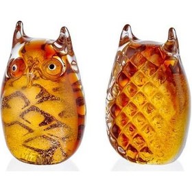 Resim Lamedore Owl Yellow Glass Decor 9,5x6,5x13 